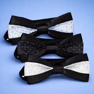 New 3 Piece Box Set Small Gentlemen's Bow Ties Made With Italian Craftsmanship
